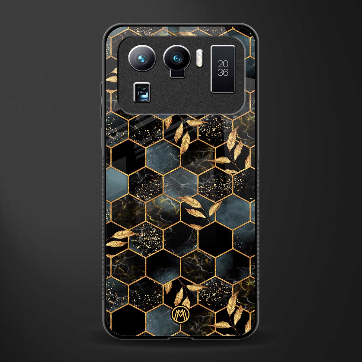 black blue tile marble glass case for mi 11 ultra 5g image