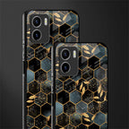 black blue tile marble glass case for vivo y15s image-2