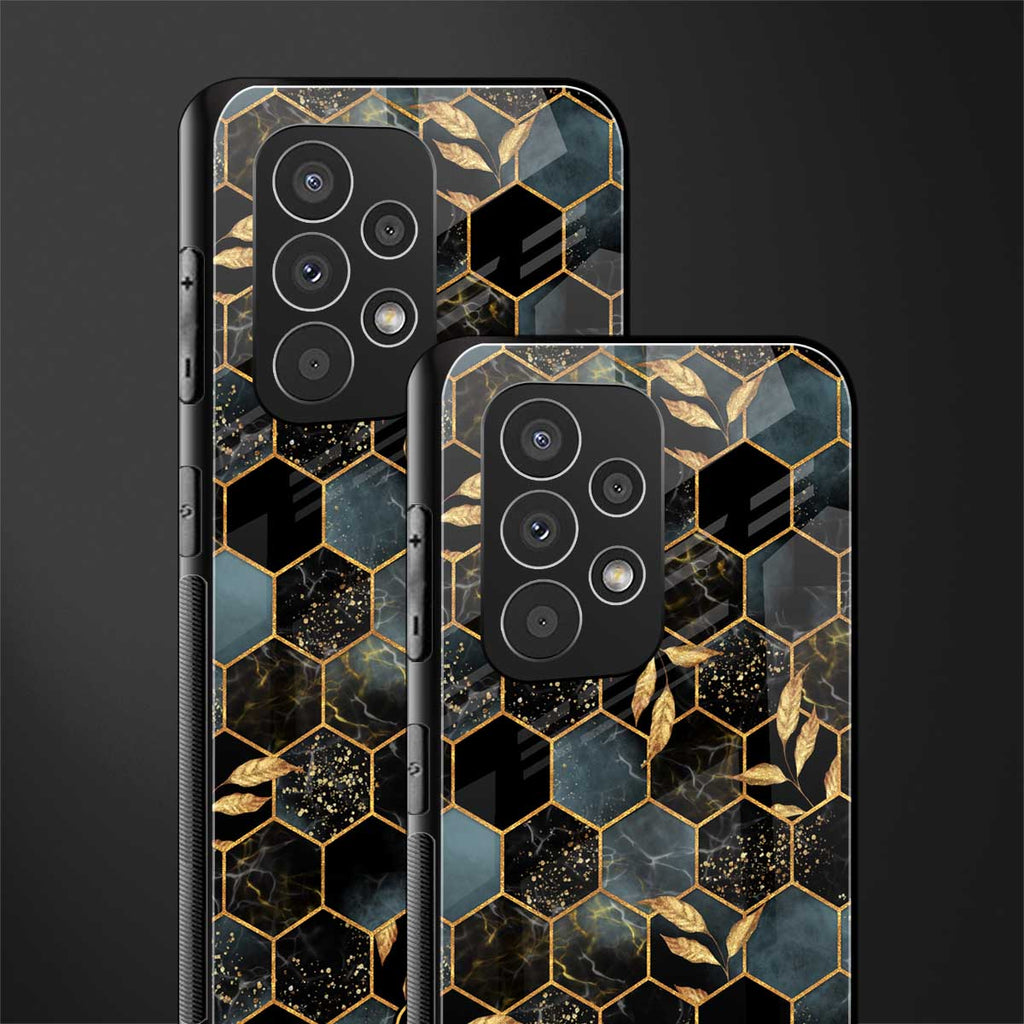 black blue tile marble back phone cover | glass case for samsung galaxy a23