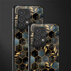 black blue tile marble back phone cover | glass case for samsung galaxy a53 5g