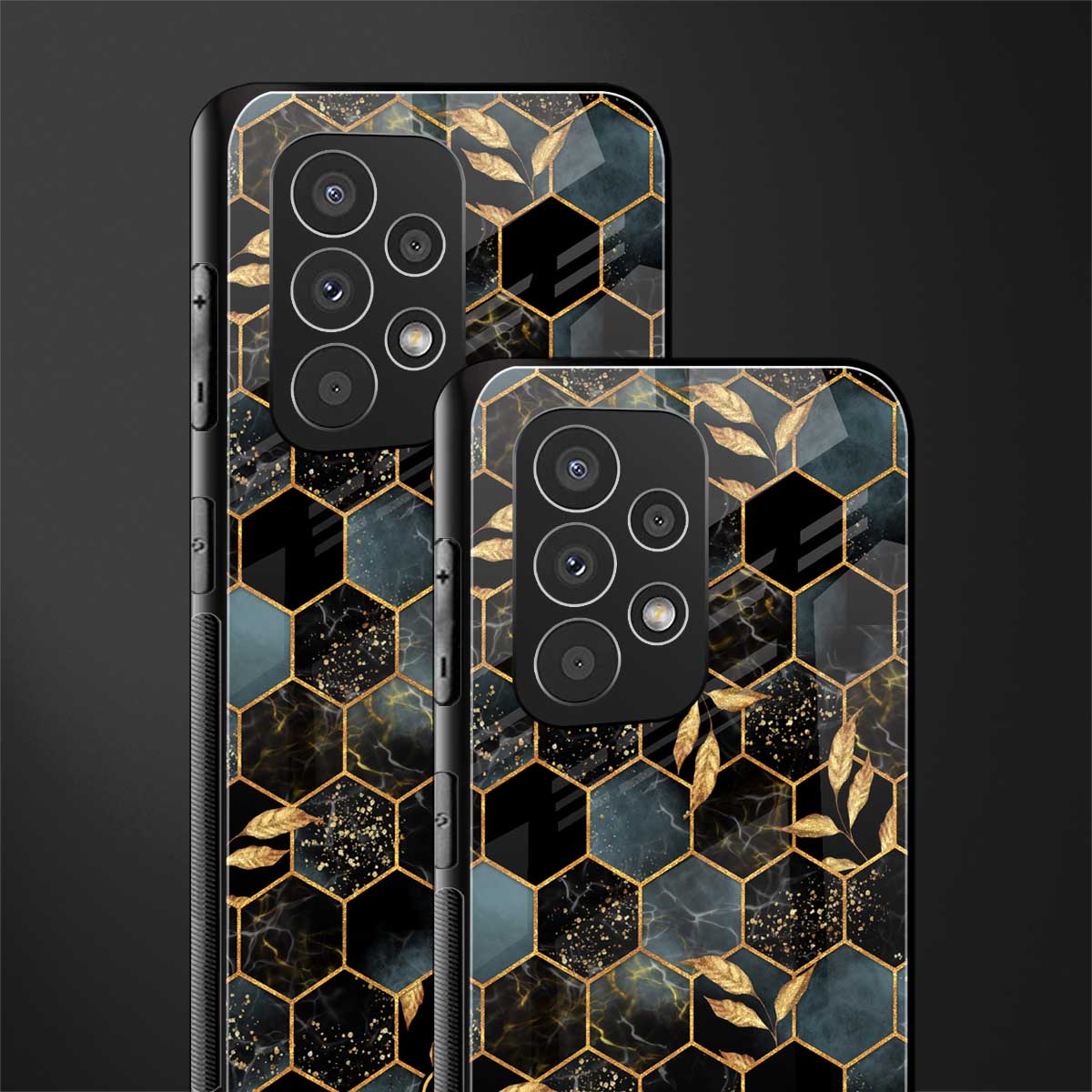 black blue tile marble back phone cover | glass case for samsung galaxy a53 5g