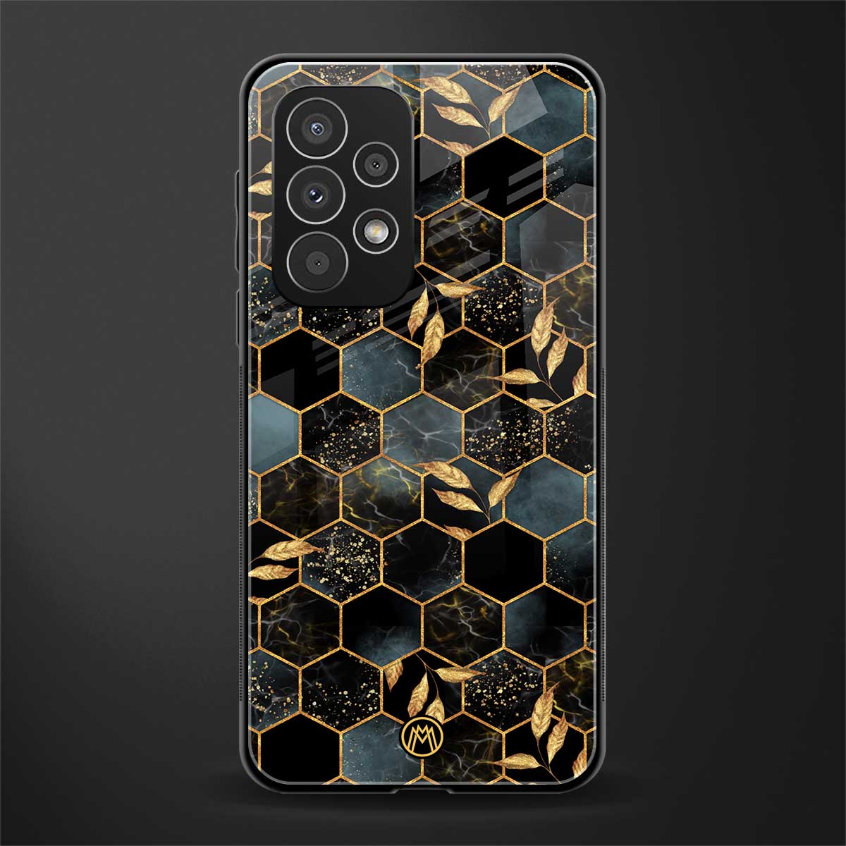 black blue tile marble back phone cover | glass case for samsung galaxy a53 5g
