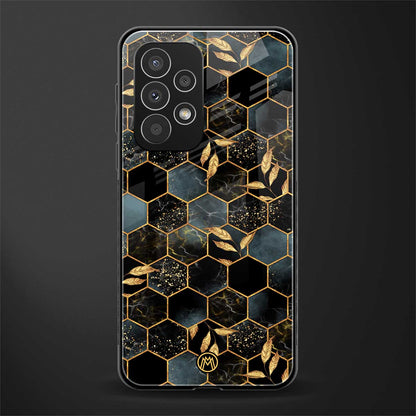 black blue tile marble back phone cover | glass case for samsung galaxy a53 5g