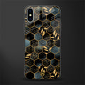 black blue tile marble glass case for iphone xs image