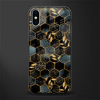 black blue tile marble glass case for iphone xs image