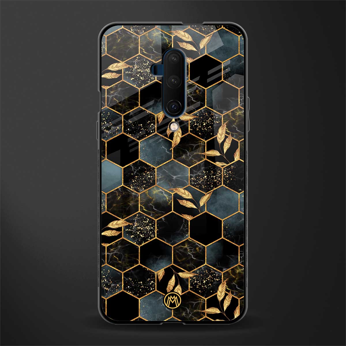 black blue tile marble glass case for oneplus 7t pro image