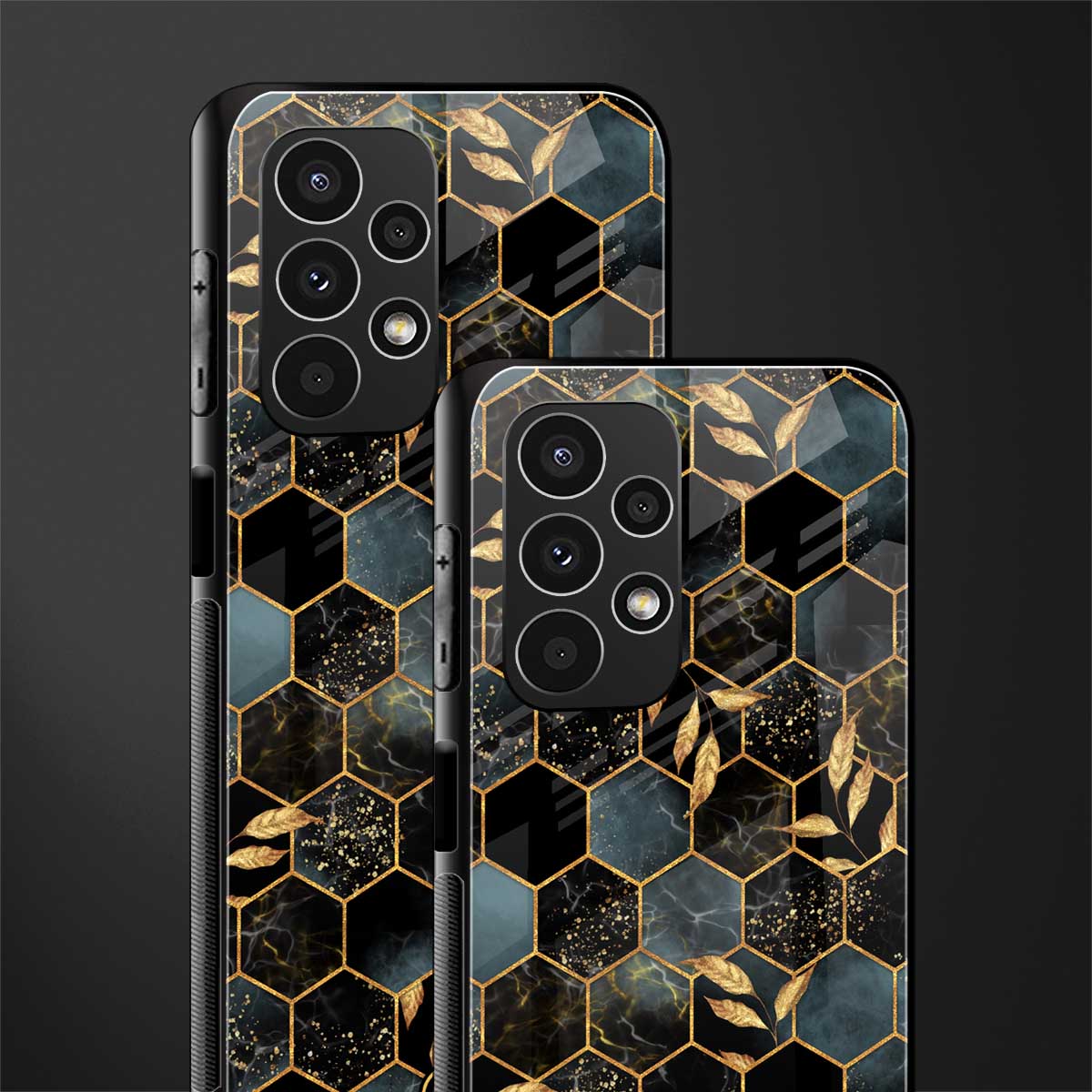 black blue tile marble back phone cover | glass case for samsung galaxy a13 4g