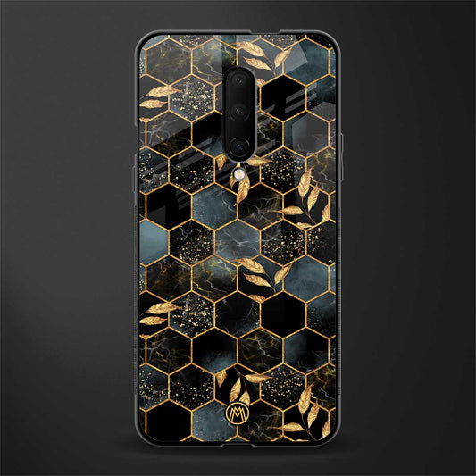 black blue tile marble glass case for oneplus 7 pro image