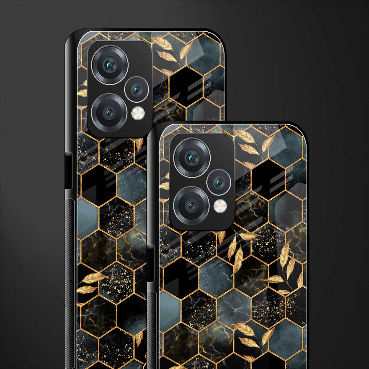 black blue tile marble back phone cover | glass case for oneplus nord ce 2 lite 5g