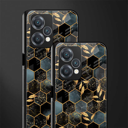 black blue tile marble back phone cover | glass case for oneplus nord ce 2 lite 5g