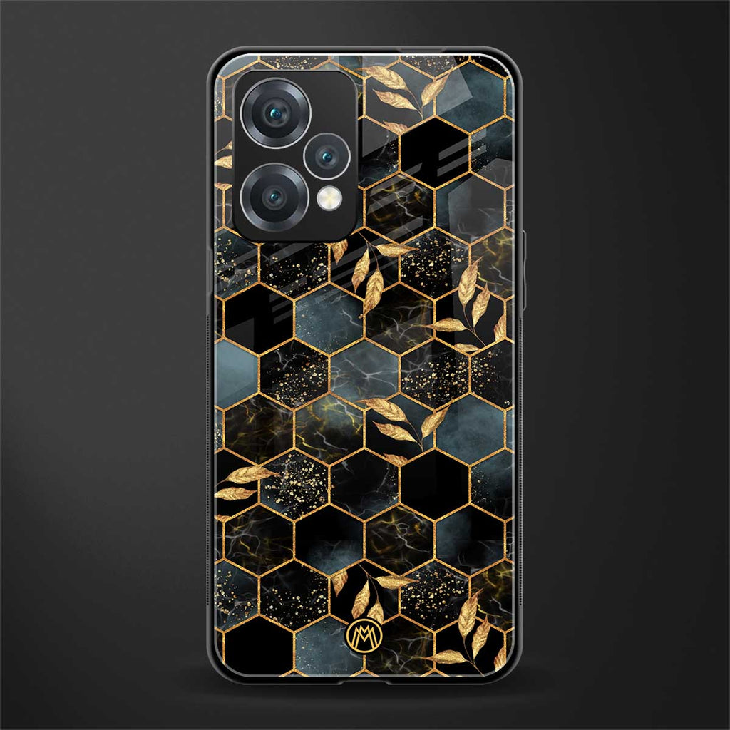 black blue tile marble back phone cover | glass case for oneplus nord ce 2 lite 5g