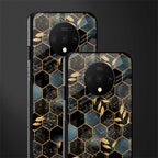 black blue tile marble glass case for oneplus 7t image-2