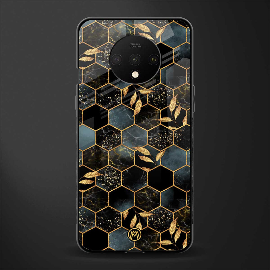 black blue tile marble glass case for oneplus 7t image