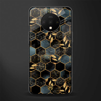 black blue tile marble glass case for oneplus 7t image