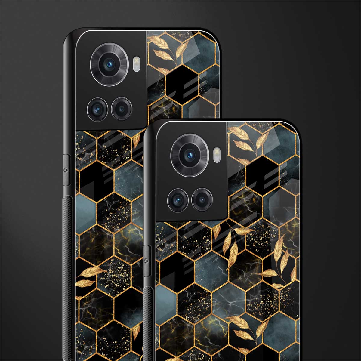 black blue tile marble back phone cover | glass case for oneplus 10r 5g