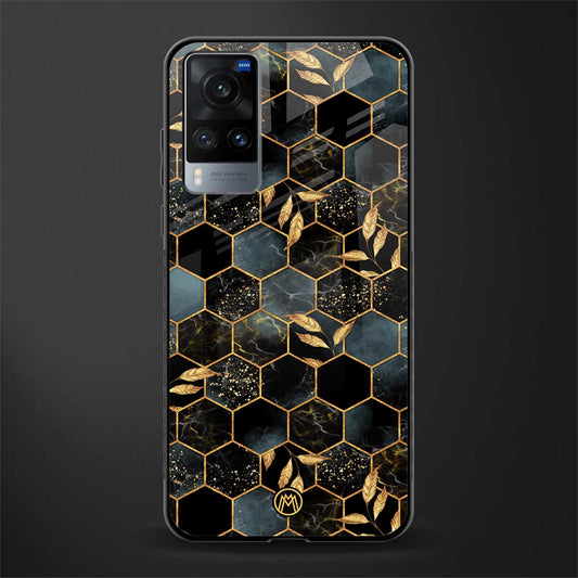 black blue tile marble glass case for vivo x60 image