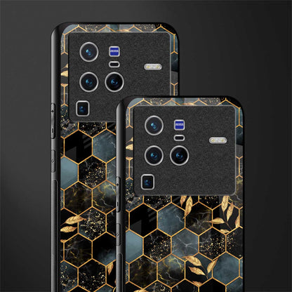 black blue tile marble glass case for vivo x80 pro 5g image-2