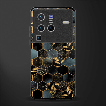 black blue tile marble glass case for vivo x80 pro 5g image
