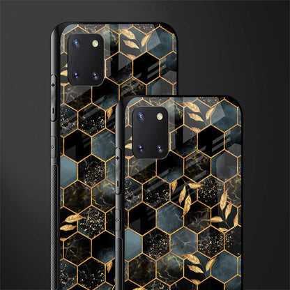 black blue tile marble glass case for samsung a81 image-2