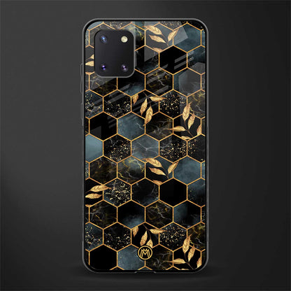 black blue tile marble glass case for samsung a81 image
