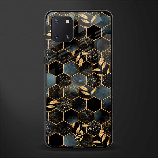 black blue tile marble glass case for samsung a81 image