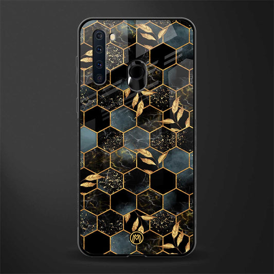 black blue tile marble glass case for samsung a21 image