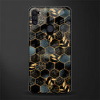 black blue tile marble glass case for samsung galaxy m11 image