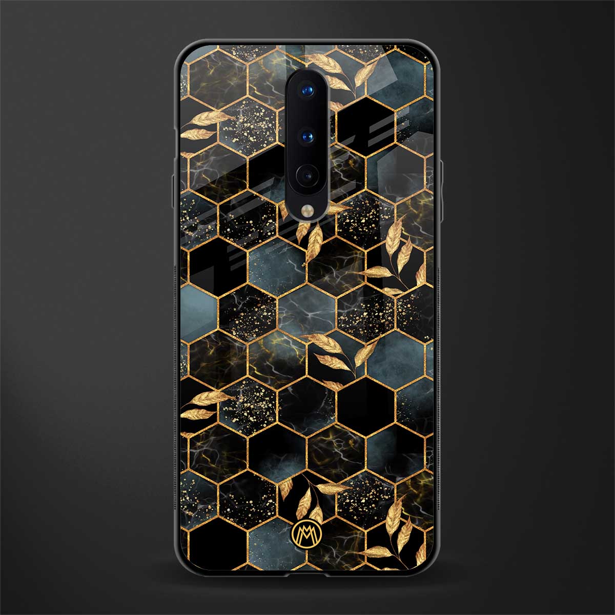 black blue tile marble glass case for oneplus 8 image
