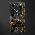 black blue tile marble back phone cover | glass case for oppo reno 8 pro
