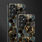 black blue tile marble back phone cover | glass case for samsung galaxy f23 5g