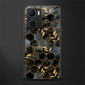 black blue tile marble back phone cover | glass case for vivo y16