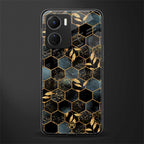 black blue tile marble back phone cover | glass case for vivo y16