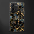 black blue tile marble back phone cover | glass case for vivo y35 4g