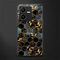 black blue tile marble back phone cover | glass case for vivo y22