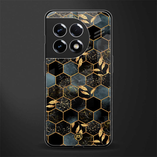 black blue tile marble back phone cover | glass case for oneplus 11r