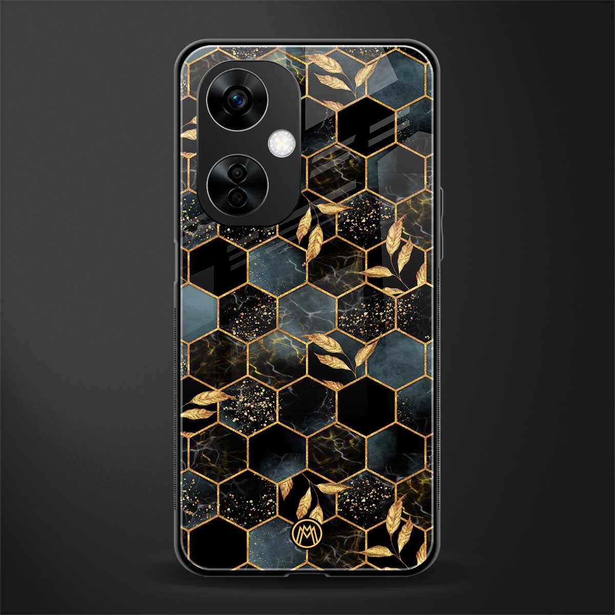 black blue tile marble back phone cover | glass case for oneplus nord ce 3 lite