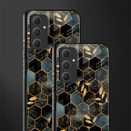 black blue tile marble back phone cover | glass case for samsung galaxy a54 5g