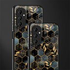 black blue tile marble back phone cover | glass case for samsung galaxy a14 5g