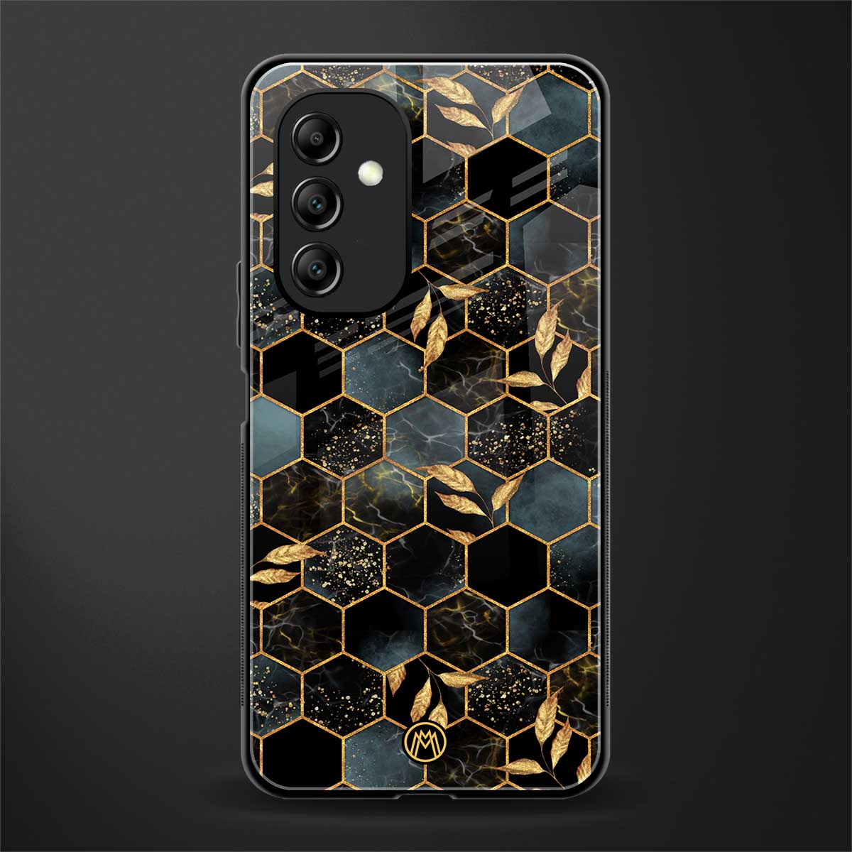 black blue tile marble back phone cover | glass case for samsung galaxy a14 5g