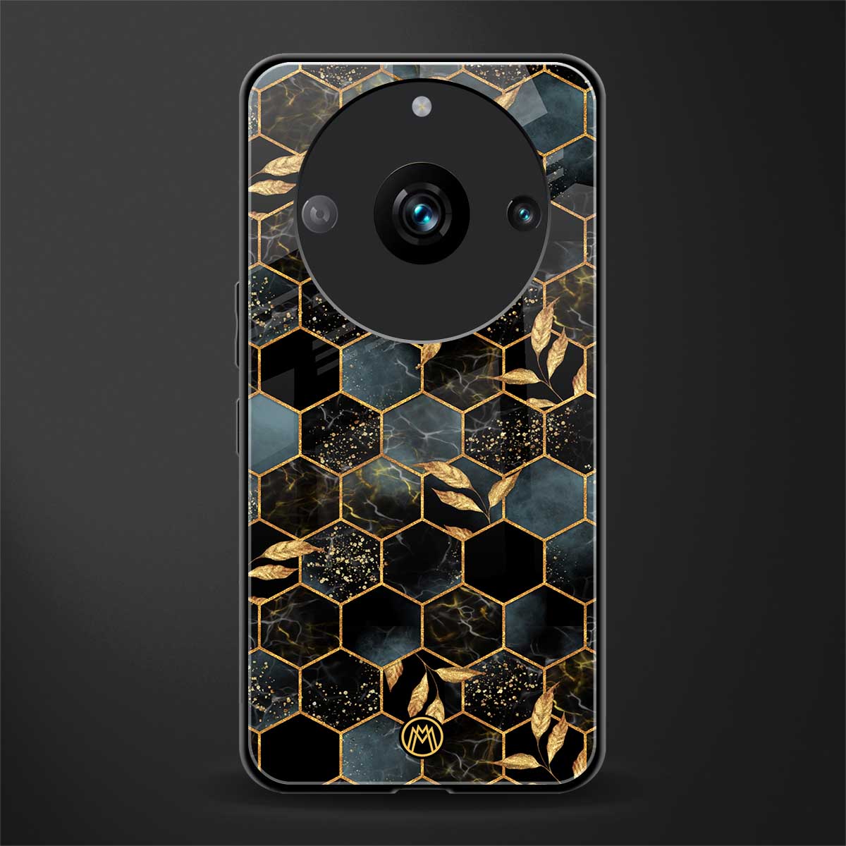 black blue tile marble back phone cover | glass case for realme 11 pro 5g