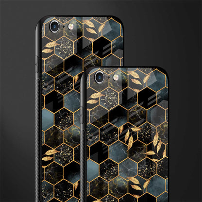 black blue tile marble glass case for iphone 6s image-2