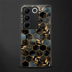 black blue tile marble back phone cover | glass case for vivo v27 pro 5g