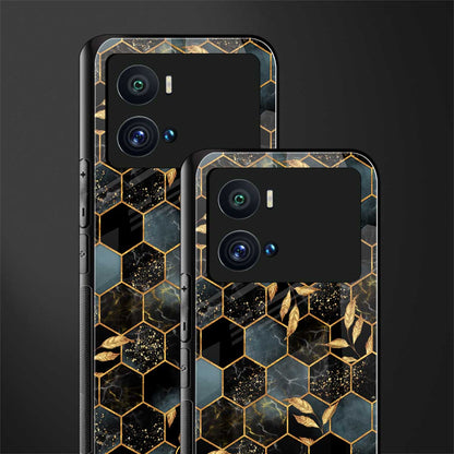 black blue tile marble back phone cover | glass case for iQOO 9 Pro