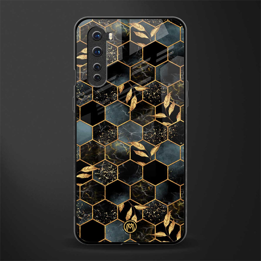 black blue tile marble glass case for oneplus nord ac2001 image