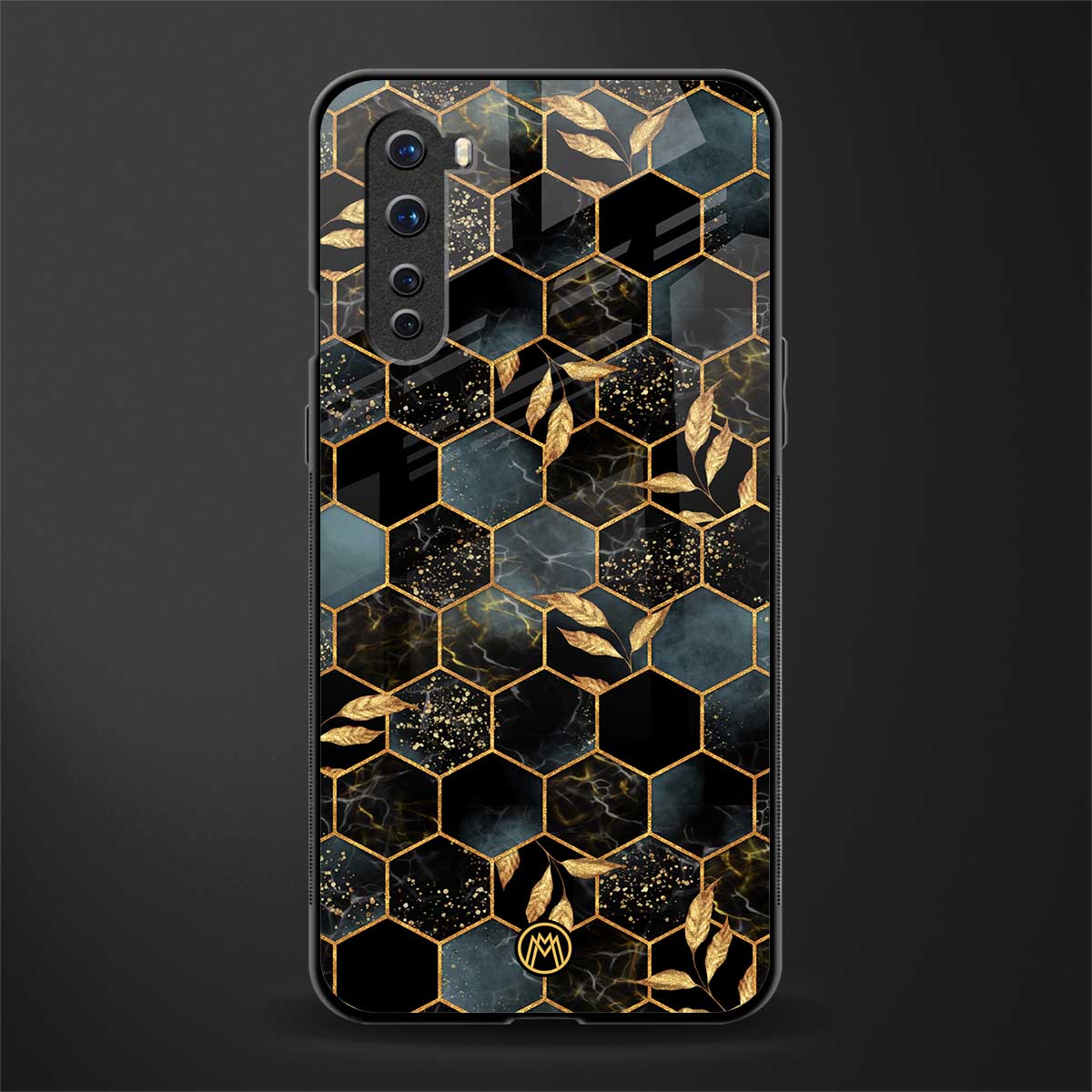 black blue tile marble glass case for oneplus nord ac2001 image