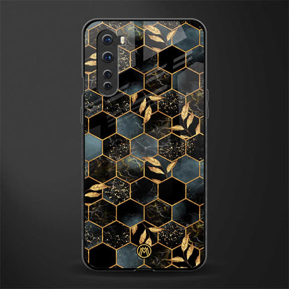 black blue tile marble glass case for oneplus nord ac2001 image