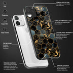 black blue tile marble glass case for mi 11 lite image-4