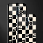 black cherries check pattern glass case for oppo reno 2f image-2