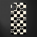 black cherries check pattern glass case for samsung galaxy m51 image