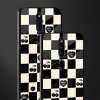 black cherries check pattern glass case for oppo f11 pro image-2